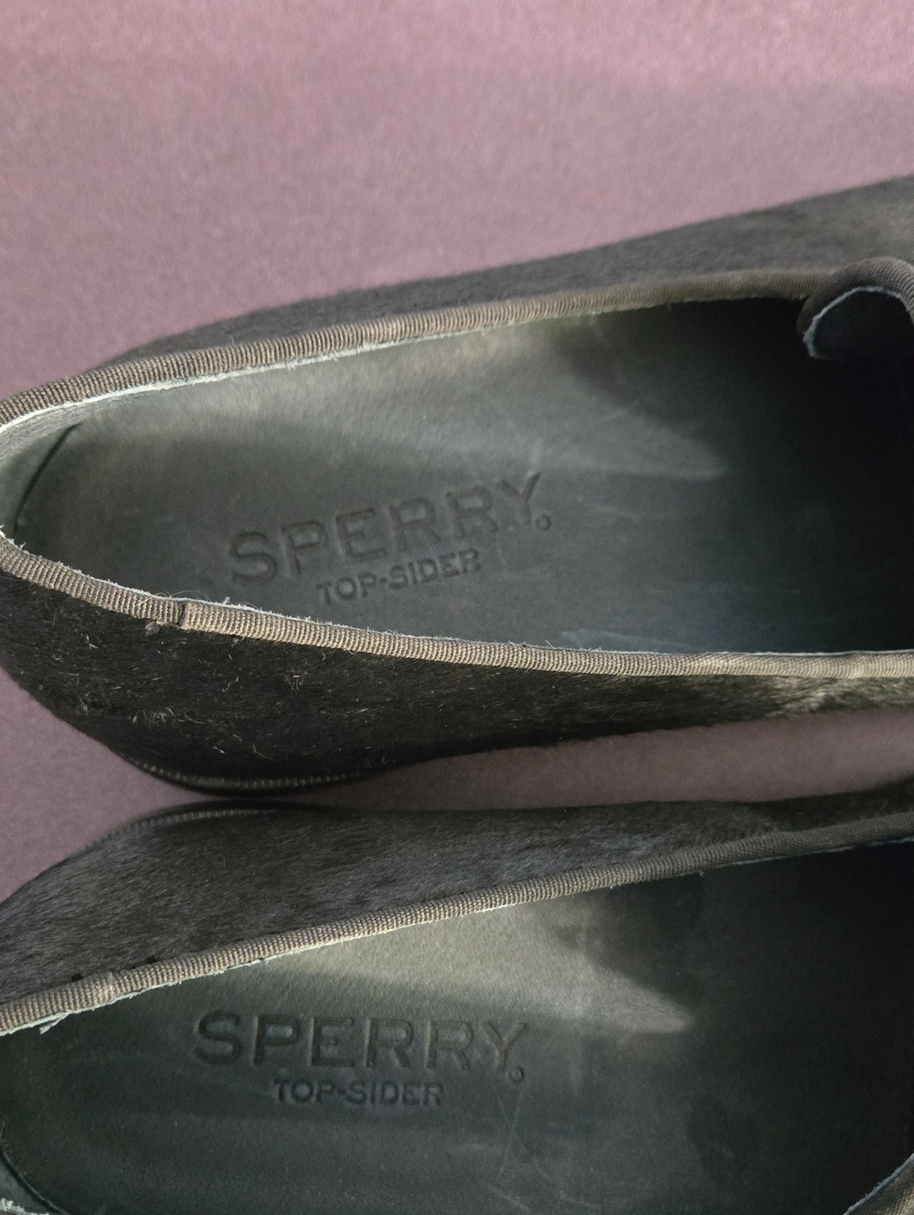 Sperry Men's Overlook Black Pony Hair Anchor Smoking Slippers Size 11 - Picture 4 of 9